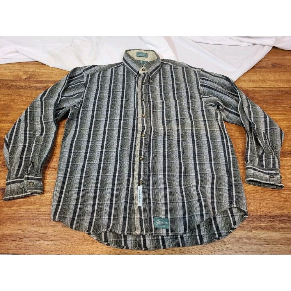 Baxter Brand Mens Small Shirt Button Up Casual‎ Heavy Cotton